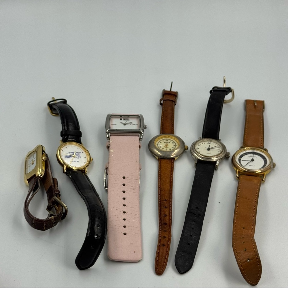 6 Watches for Parts only or Repair Various Brands Poor Condition